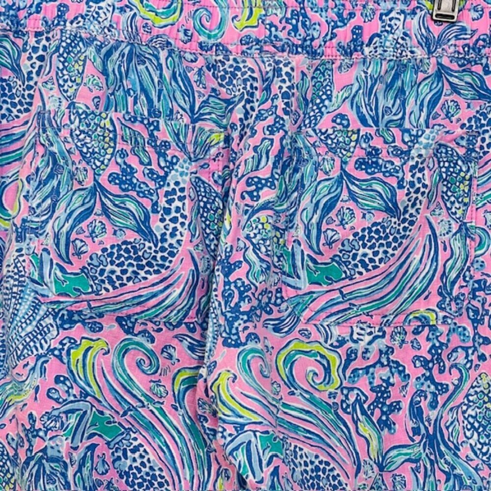 Lilly Pulitzer Linen Resortwear Pants Taron Lilac Rose We Mermaid It Small - Picture 7 of 11